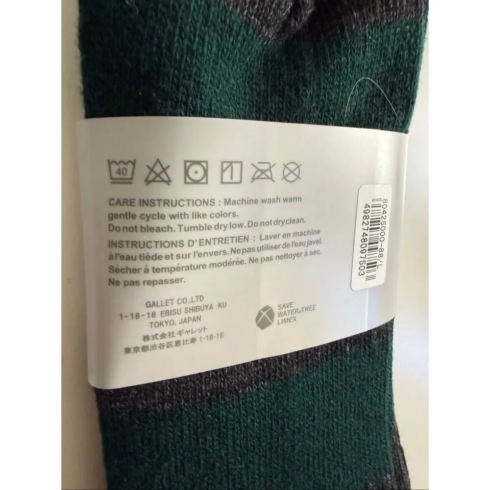 Anonymous ISM Socks Crew Made in Japan Cashmere Blend One Size Fits Most